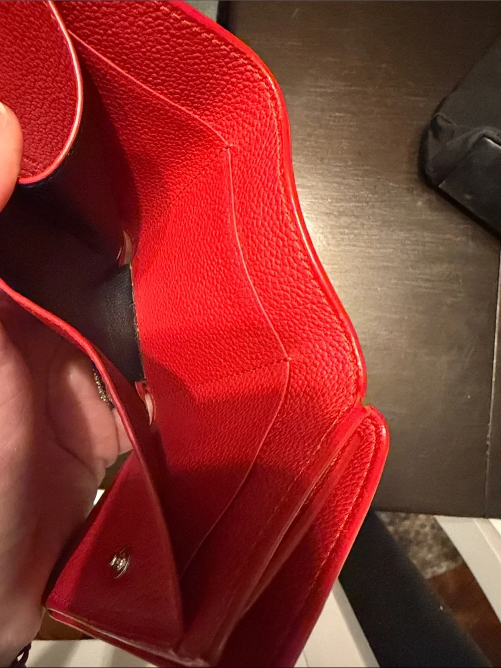 Saint Laurent Red Leather Card Wallet - Picture 4 of 7